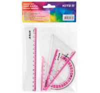 Set 4 thước Kite - Transparent Pink